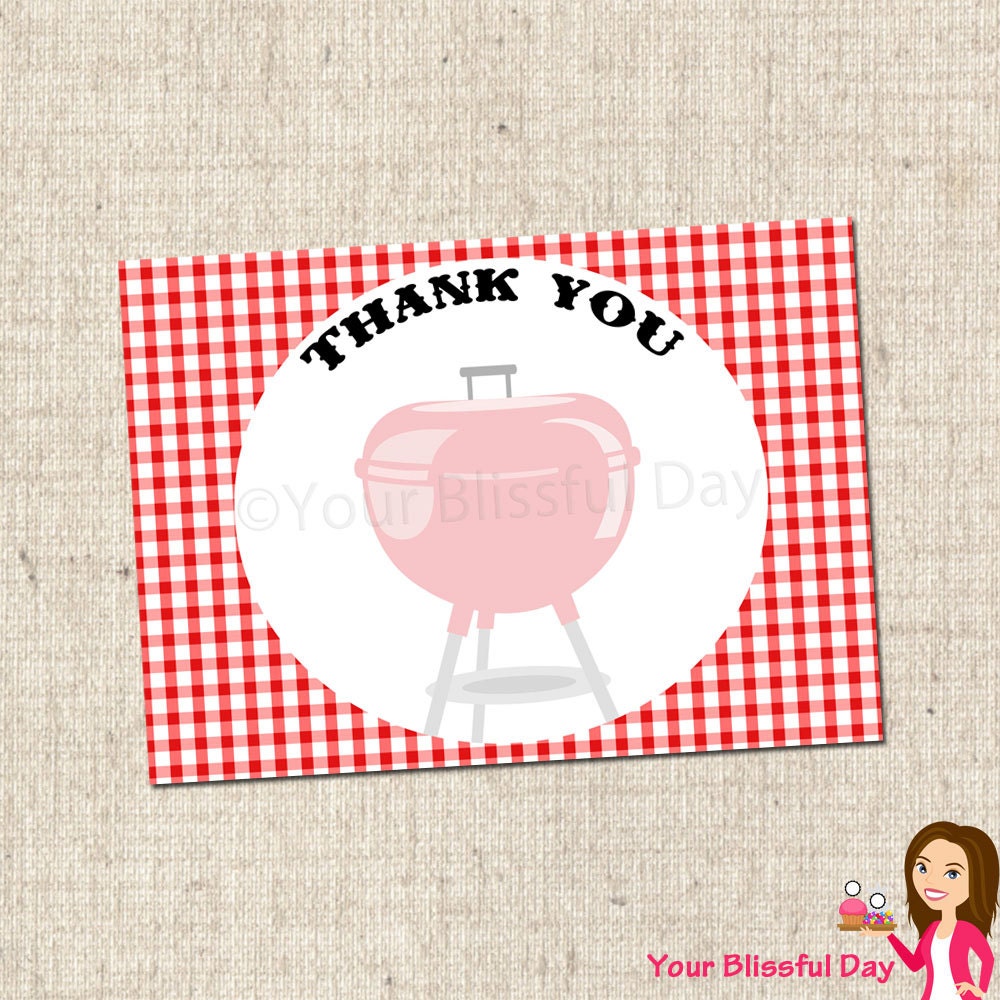 PRINTABLE BBQ Thank You Cards Il_570xn