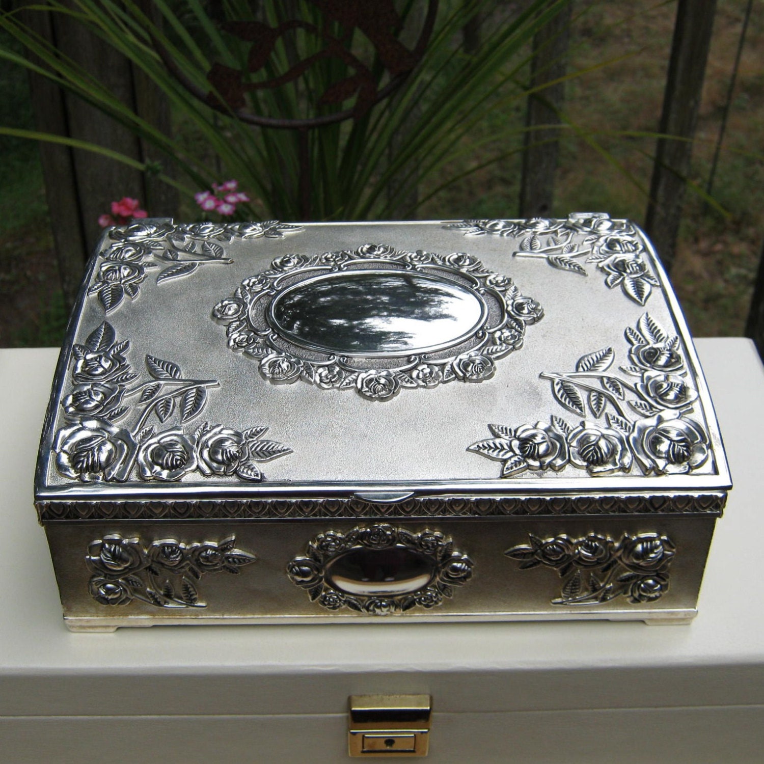 Silver Victorian Style Jewelry Box Made By By Oakhillvintage