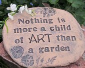 Peace begins in the garden Garden sign / Garden Art by Poemstones