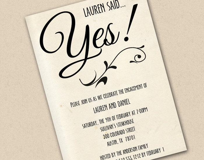 She Said Yes Engagement Invitation Il_570xn