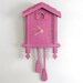 Pink Cuckoo Clock - Color Cardboard Eco Wall Decor