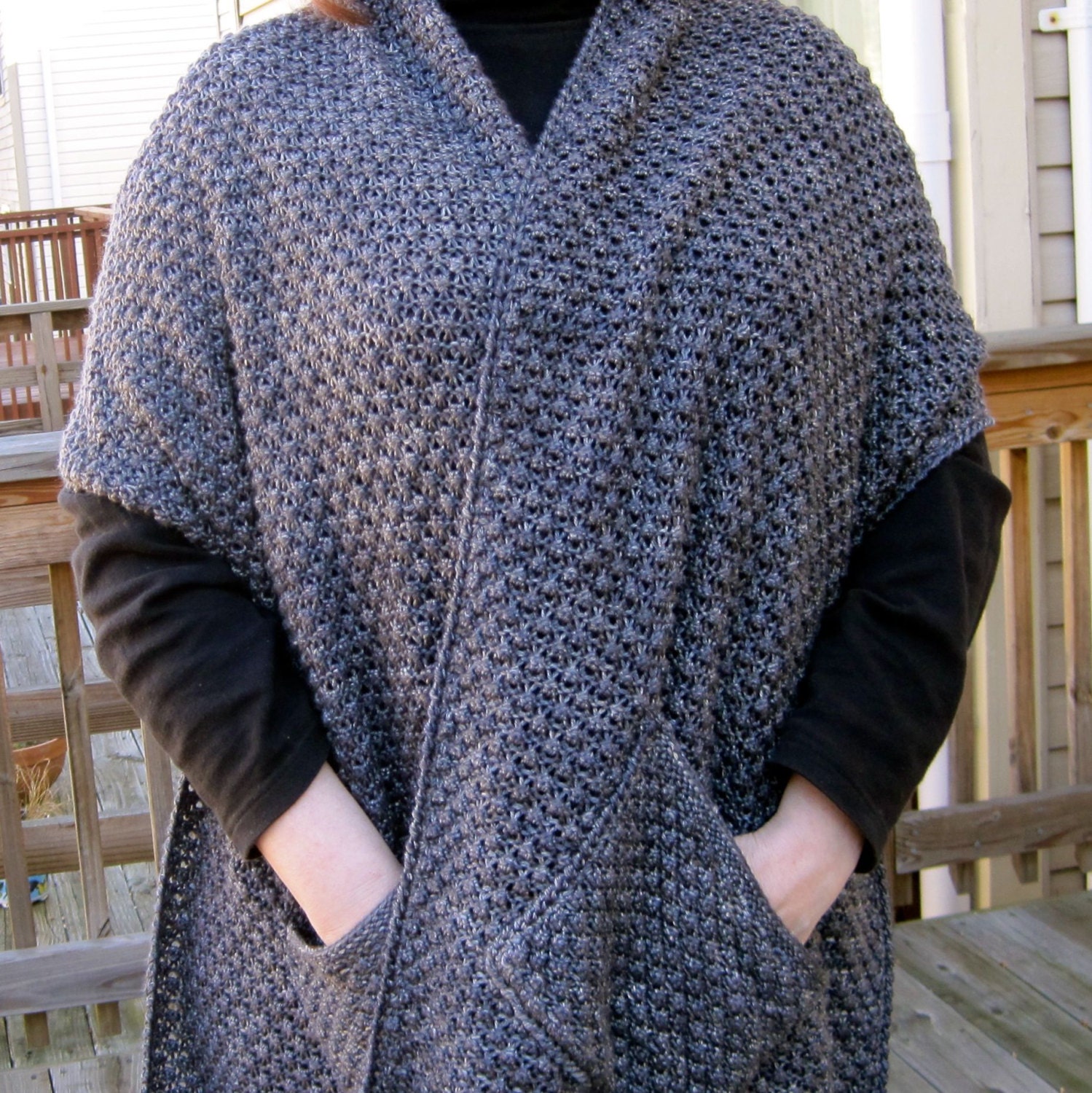 Knit Wrap Pattern: Warm Bramble Lace by WearableArtEmporium