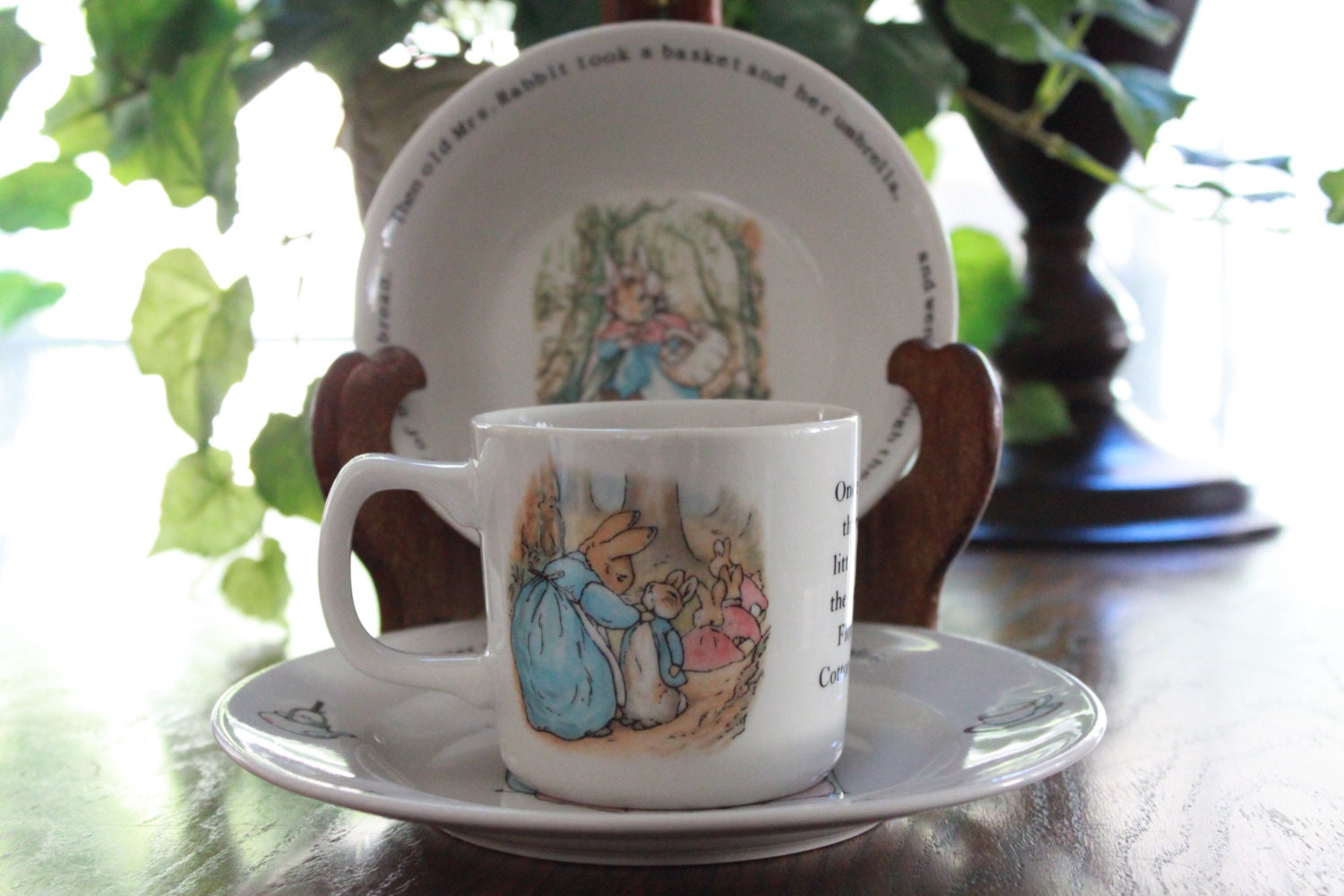 Vintage Beatrix Potter, Peter Rabbit, Baby, Storybook, Wedgwood China, Collector, Nursery Set by WEDGEWOOD, Beatrix Potter, Baby Child Gift