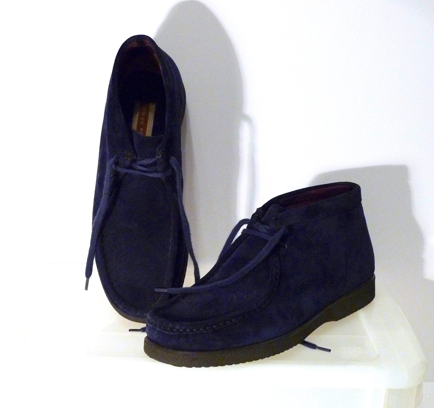 Hush Puppies Navy Shoes Chukka boot Size 7 mens Dark Blue Suede ...