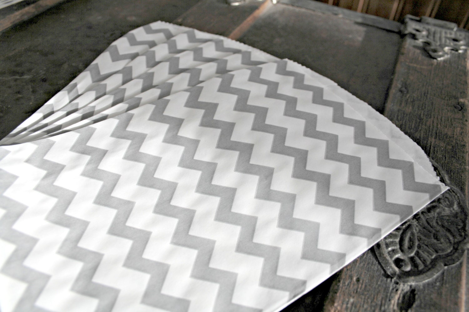 gray chevron favor bags ... 25 paper treat bags ... choose your color Il_570xn