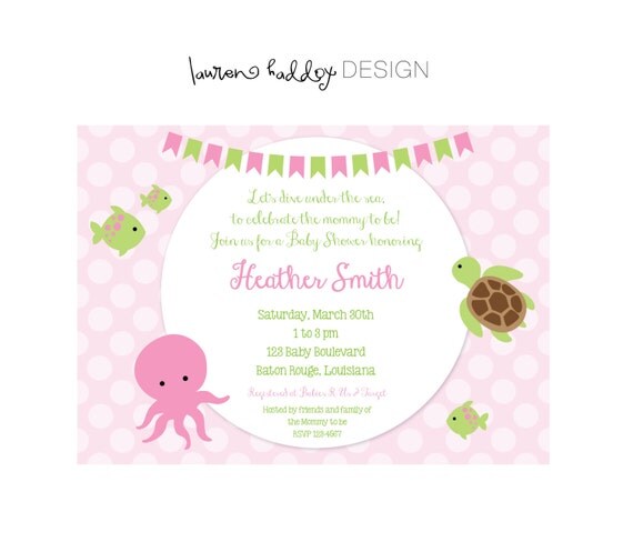 DIY, Under the Sea, Baby Shower INVITATION Il_570xn