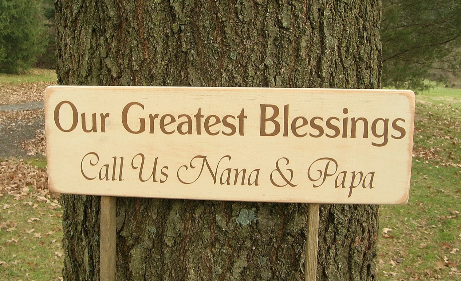 Items similar to Our Greatest Blessings Call Us Nana & Papa Distressed ...