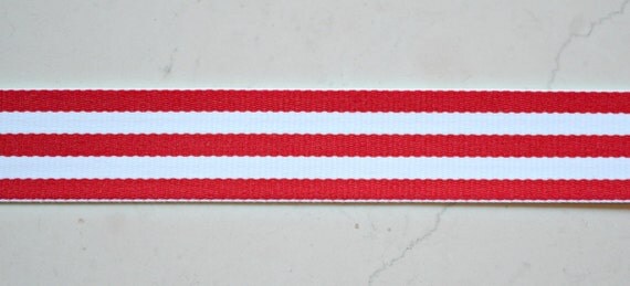 Red and white classic stripes on 7/8" grosgrain ribbon- CHristmas/Valentines Il_570xn