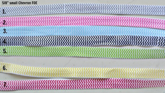 5/8" Fold over elastic - Small Chevron FOE 7 different combos Il_570xn