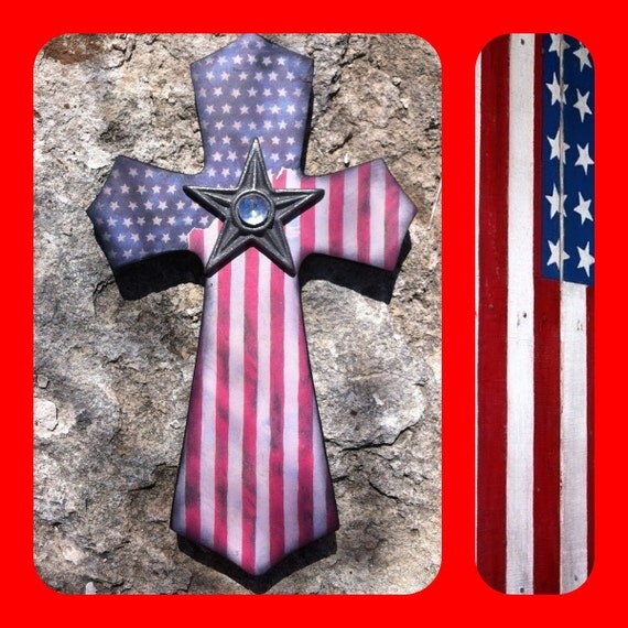 American Flag Wood Cross by SignsBYDebbieHess on Etsy