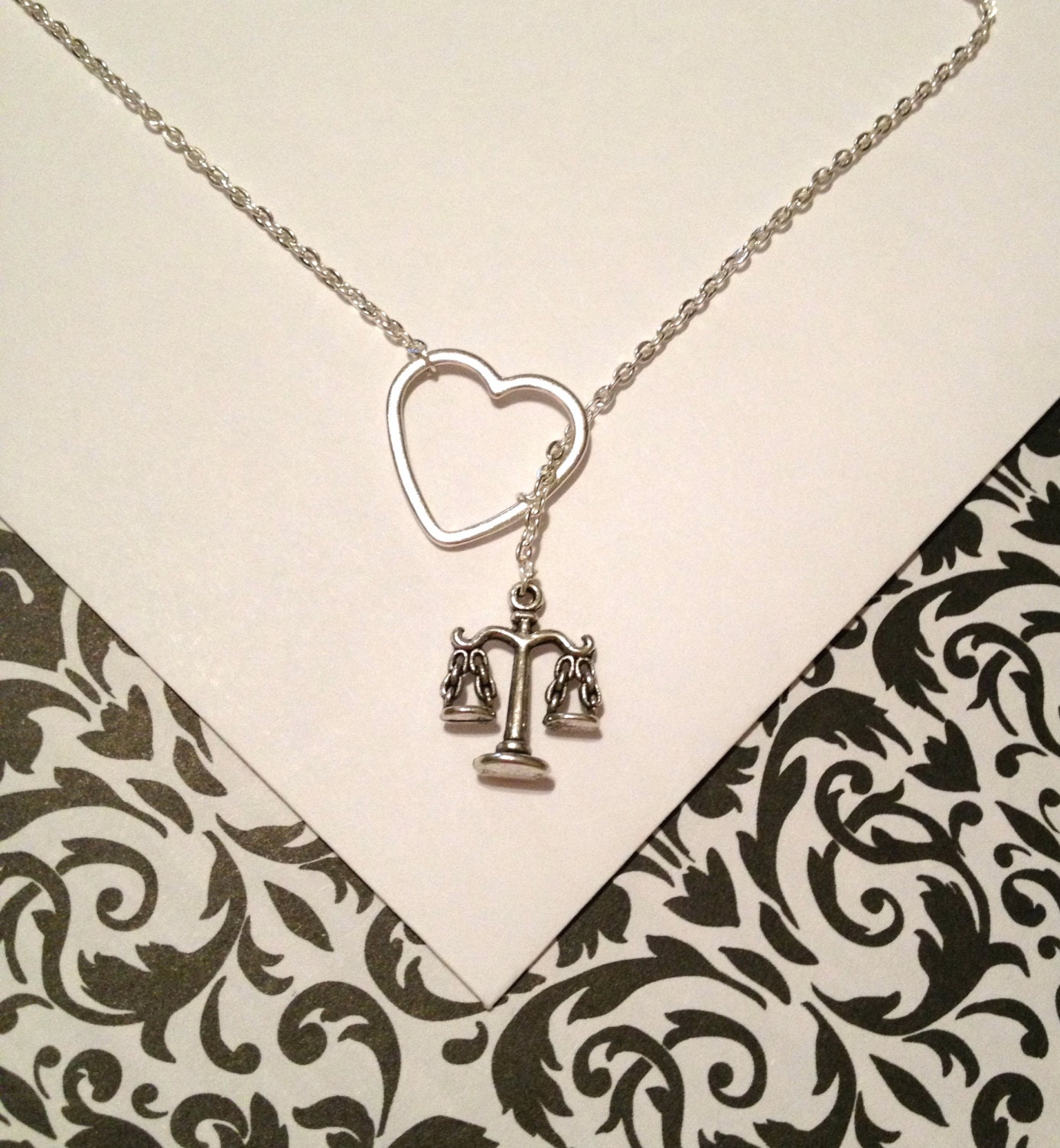 Law necklace with scale of justice charm by MelissaMarieRussell