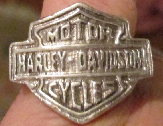 Harley Davidson Sterling Silver Ring / Unisex Silver by lipmeister