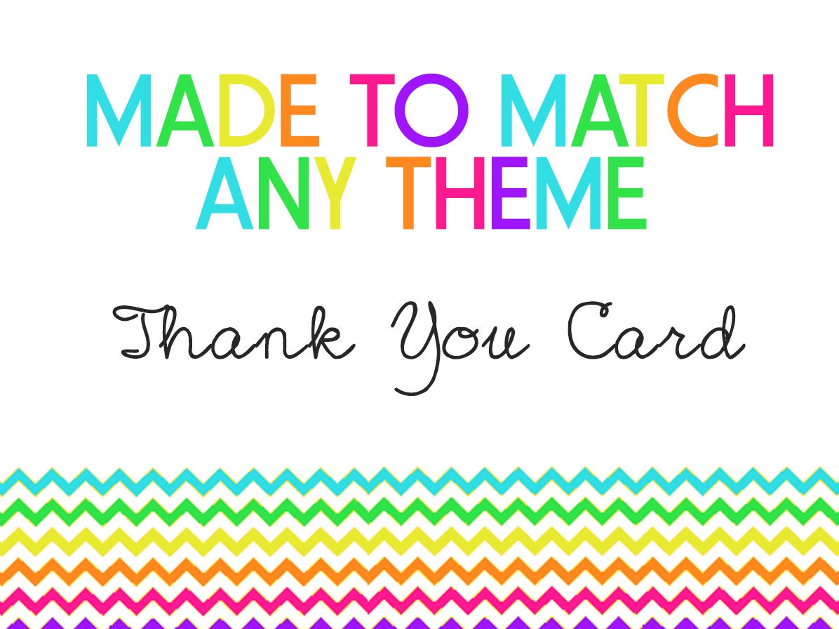Matching Thank You Card Digital File YOU-PRINT Il_570xn