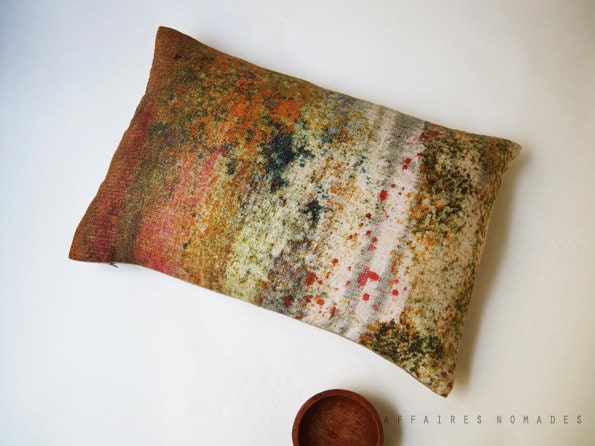 ON SALE // Linen Oblong Coushion. Insert Included .. S t r e w n L e a v e s / FRAGMENTS