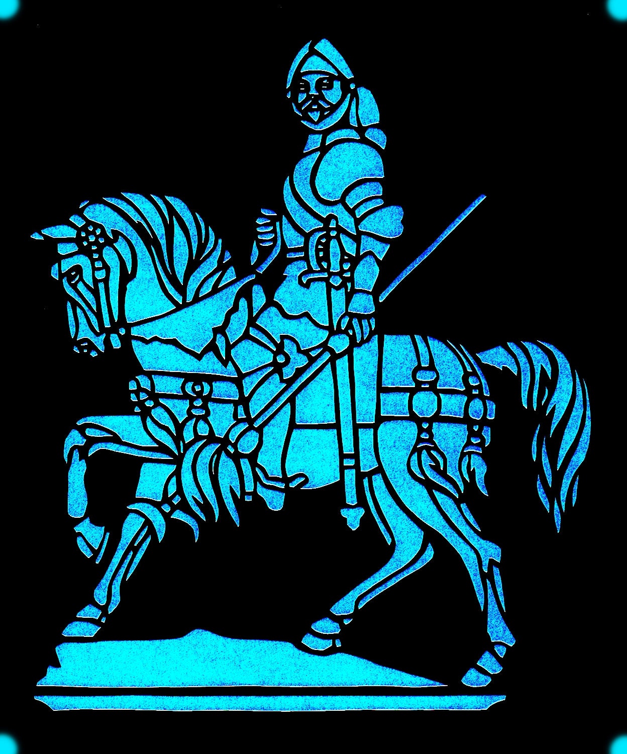 Items similar to Stained Glass Medieval JOUSTING KNIGHT Elizabethan