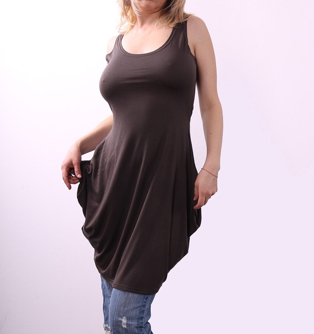 BELA Dark military green top tank dress tunic by Comfortissimo