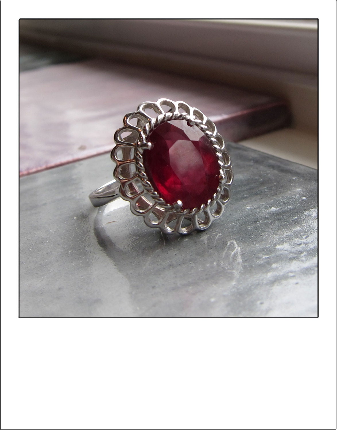 HOLDING for NorthernYarns -- Gorgeous Large 14k Estate 5 Carat Ruby Ring - 3,300 Appraisal - Amazing Ring