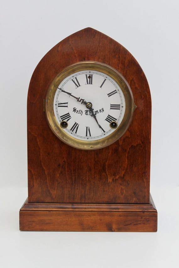 Antique Seth Thomas Gothic mantle clock by vintagewall on Etsy