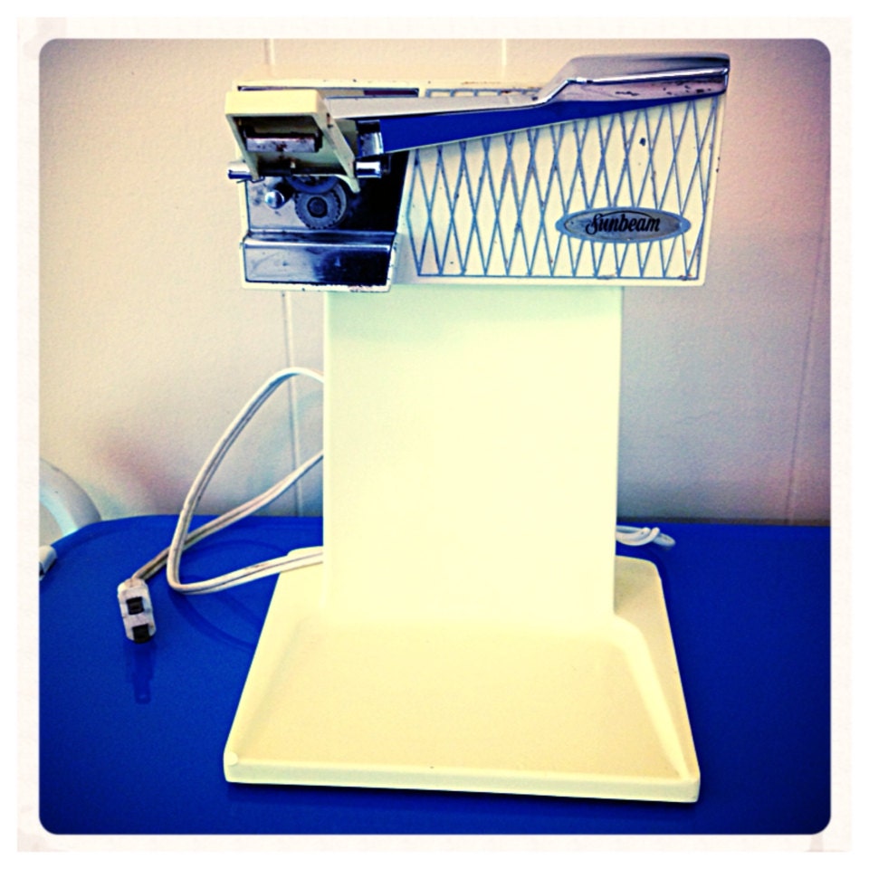 Vintage Sunbeam electric can opener yellow by MyBijouxBoutique