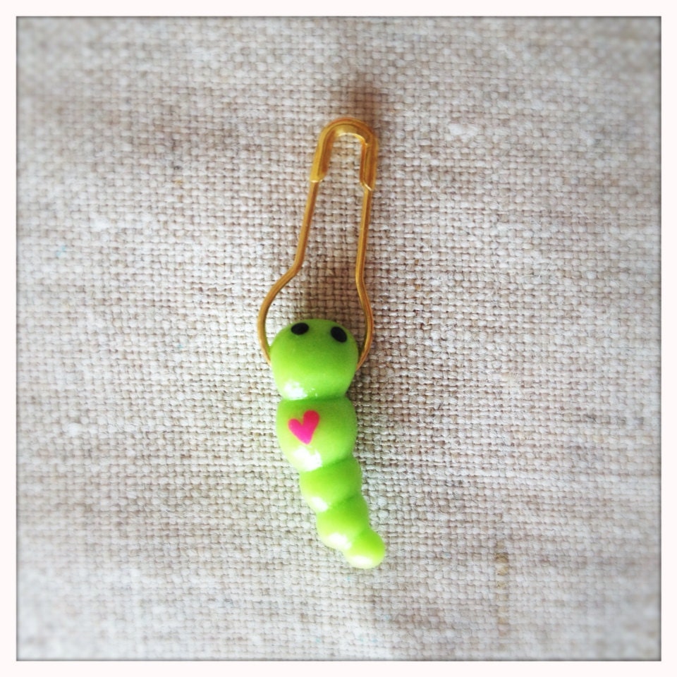 GlowInTheDark Caterpillar Stitch Marker by on Etsy