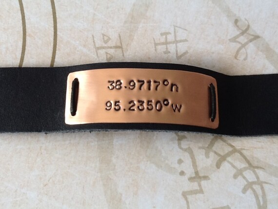Supernatural Inspired Bracelet....Lawrence, Kansas Co-ordinates