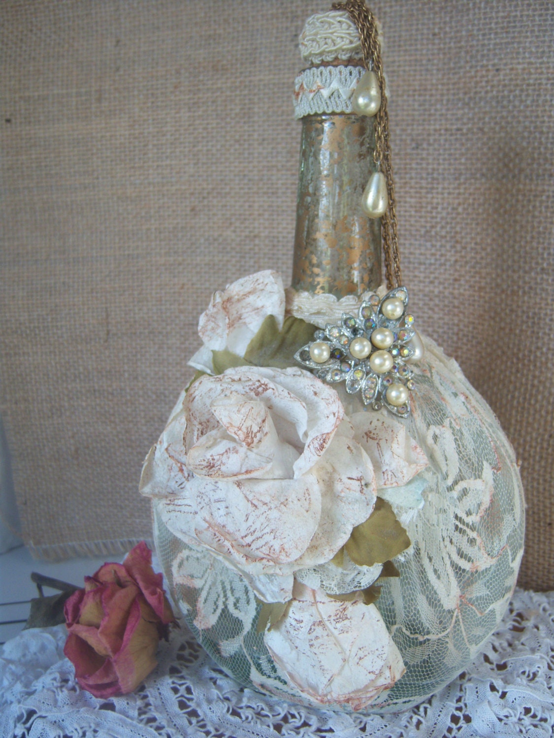 shabby chic bottle altered bottle french chic by angelandannie shabby chic bottle altered bottle french chic by angelandannie