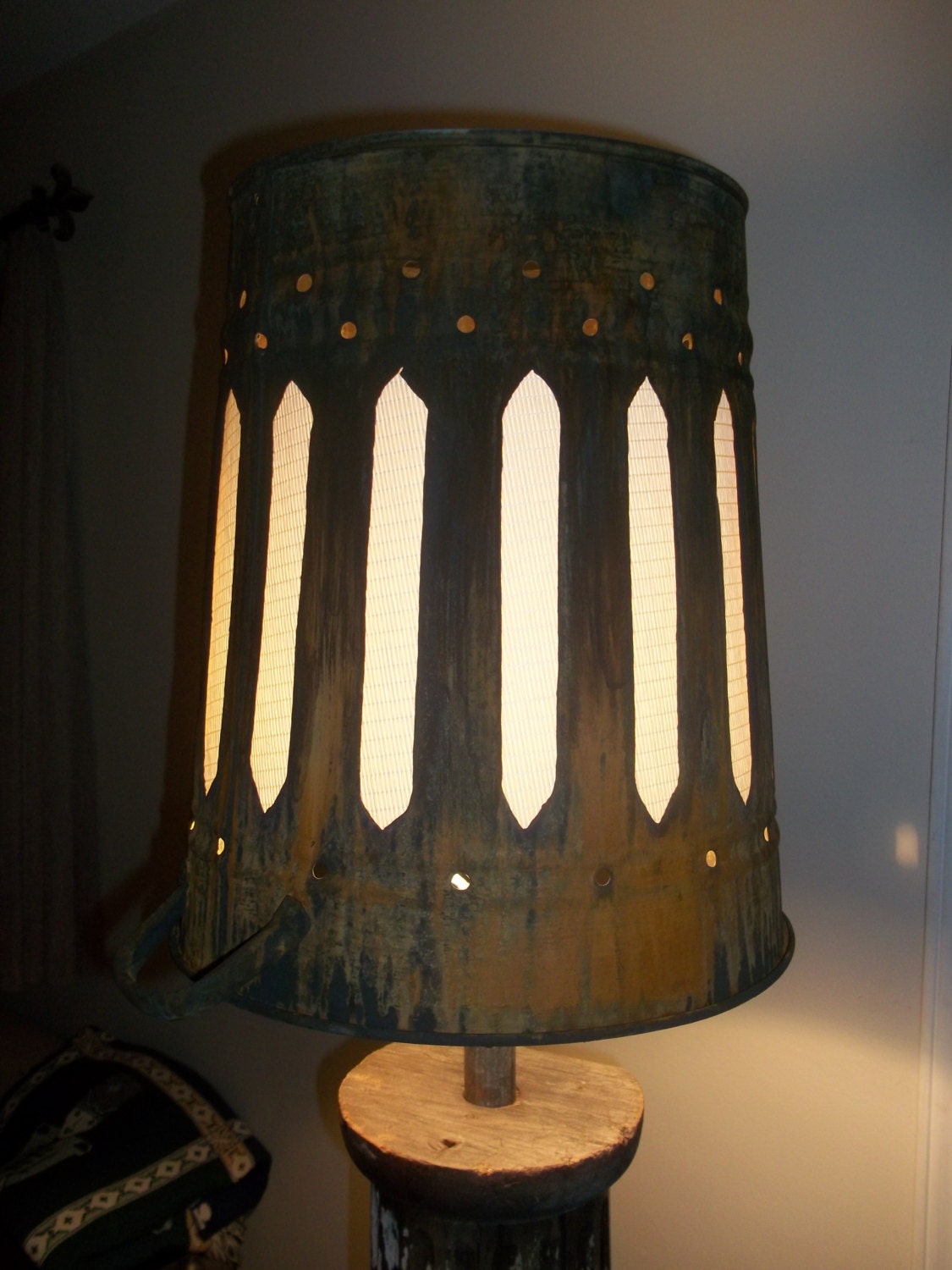 Items similar to Upcycled / Recycled Garbage Can Trash Can Lamp Shade