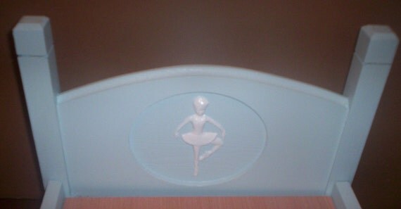 Handcrafted American Girl doll size bed blue ballerina doll furniture Handcrafted American Girl doll size bed blue ballerina doll furniture