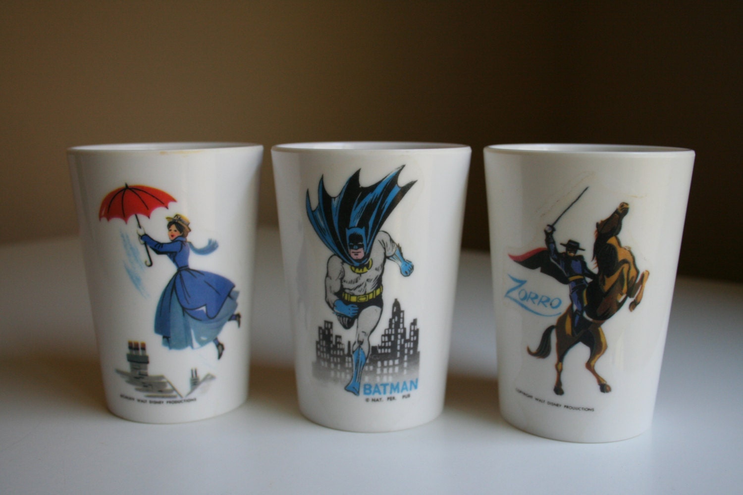 cup Melmac Batman Three and and Mary    batman Cups, Poppins, Robin, vintage Vintage, Zorro