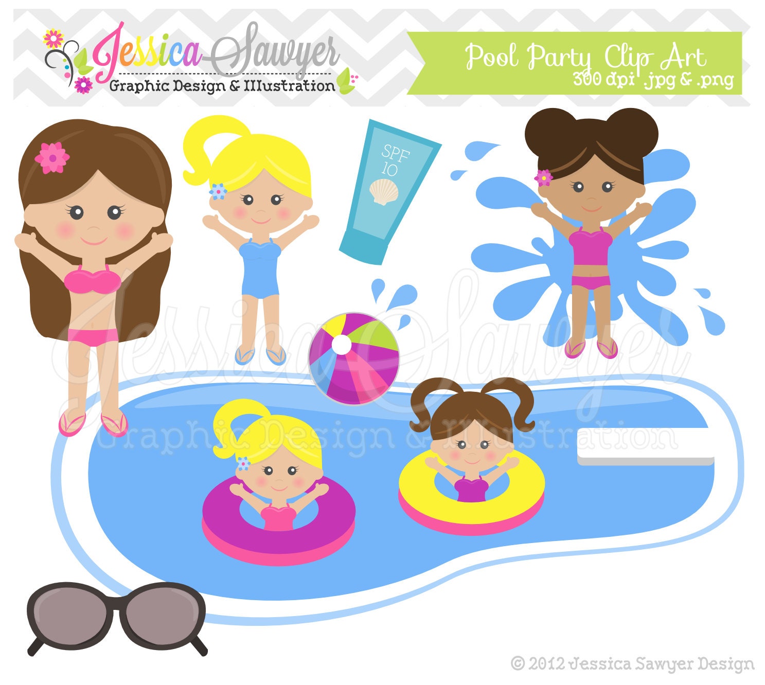 clip art pool party invitation - photo #28