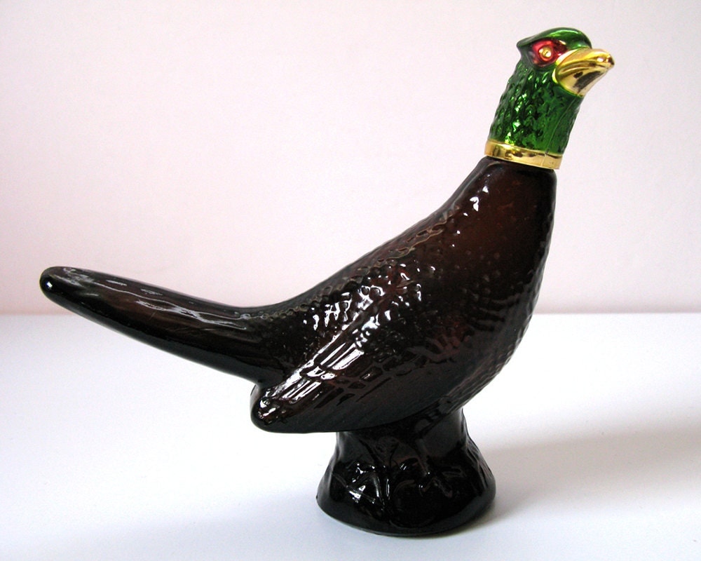 Items similar to Vintage AVON PHEASANT Collectible Glass Decanter w