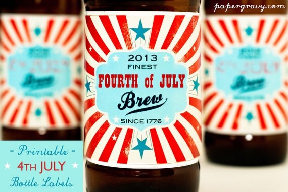 SALE Printable 4th of JULY 2013 Beer Bottle Labels Party Decorations Il_570xn