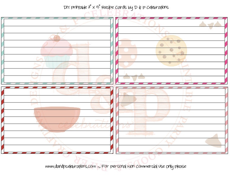 Sweet Treats Recipe Cards DIY Printables INSTANT DOWNLOAD Il_170x135