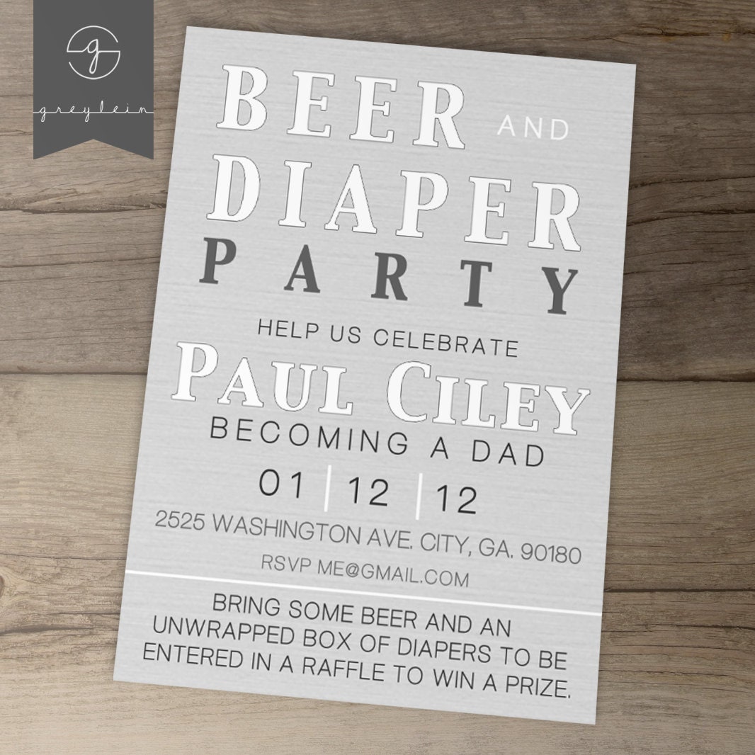 Beer and Diaper Party / guy friendly / coed baby by greylein