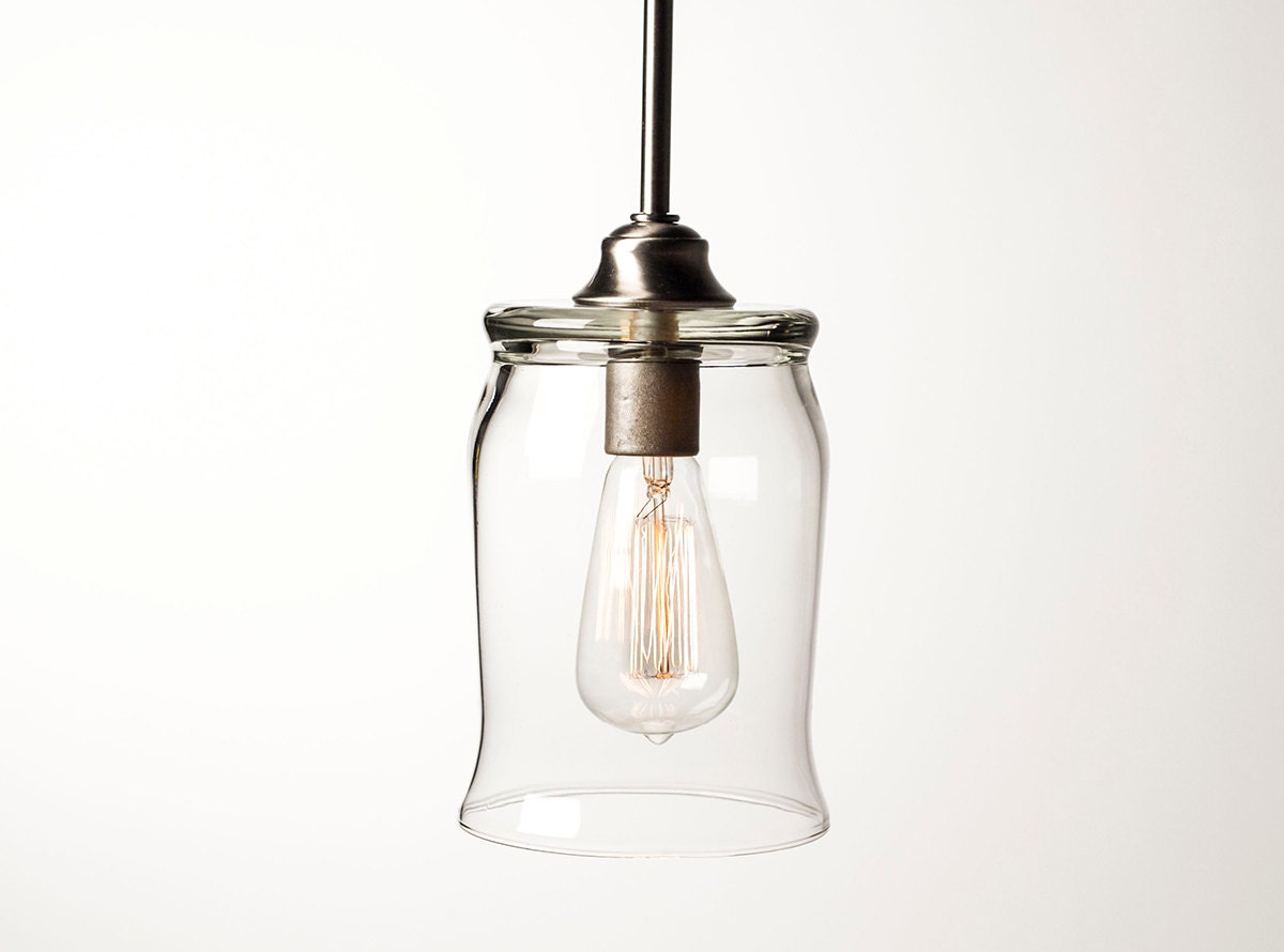Edison Bulb Pendant Light Fixture - Brushed Nickel Finish - DanCordero