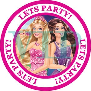 Barbie Princess and the Popstar Sticker Labels - Invitations and Party Printables - Personalized Il_570xn
