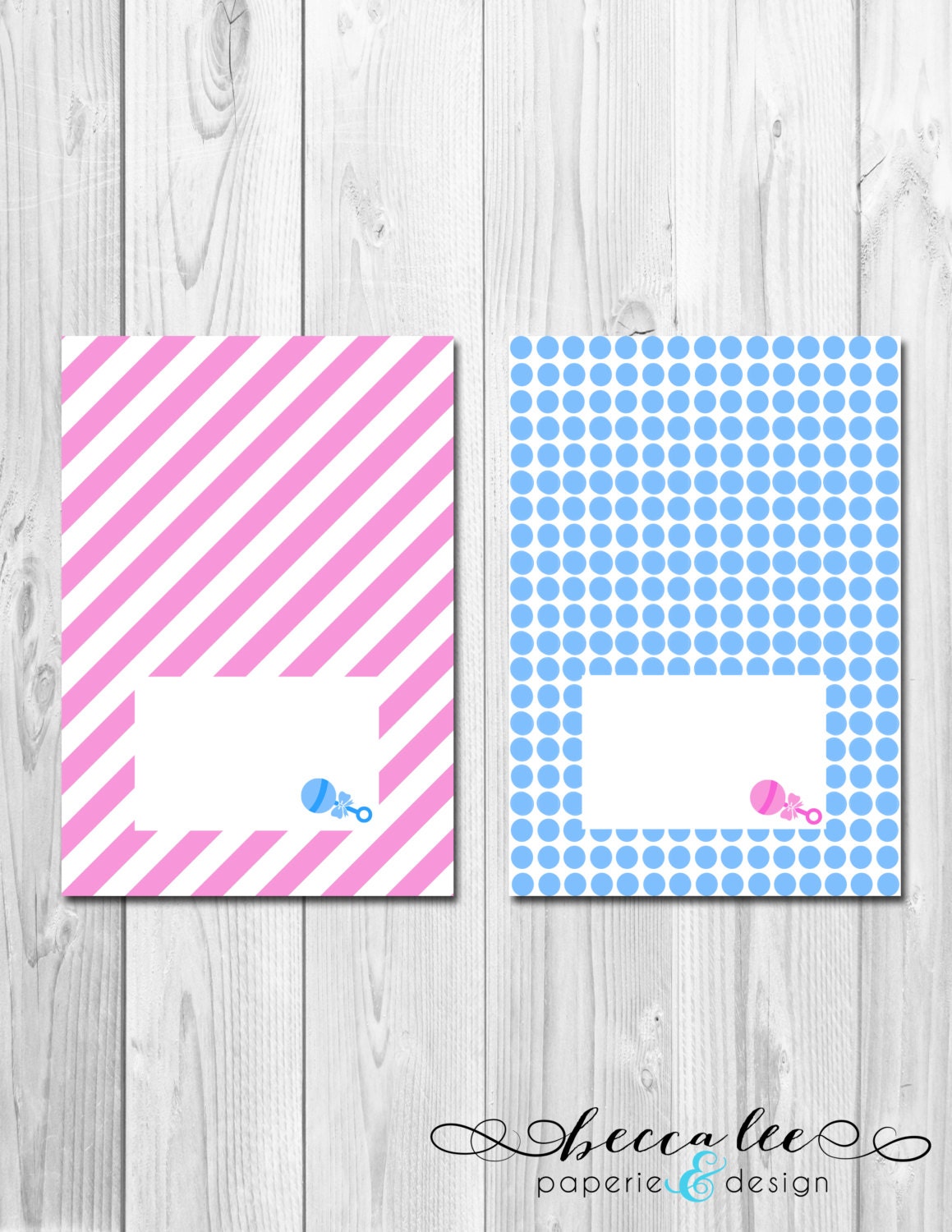Blue or Pink What Do You Think Baby Shower Gender Reveal Tent Cards - DIY - Printable Il_570xn
