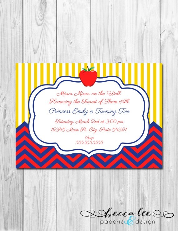 Snow White Inspired Birthday Party Invitation - DIY - Printable Il_570xn