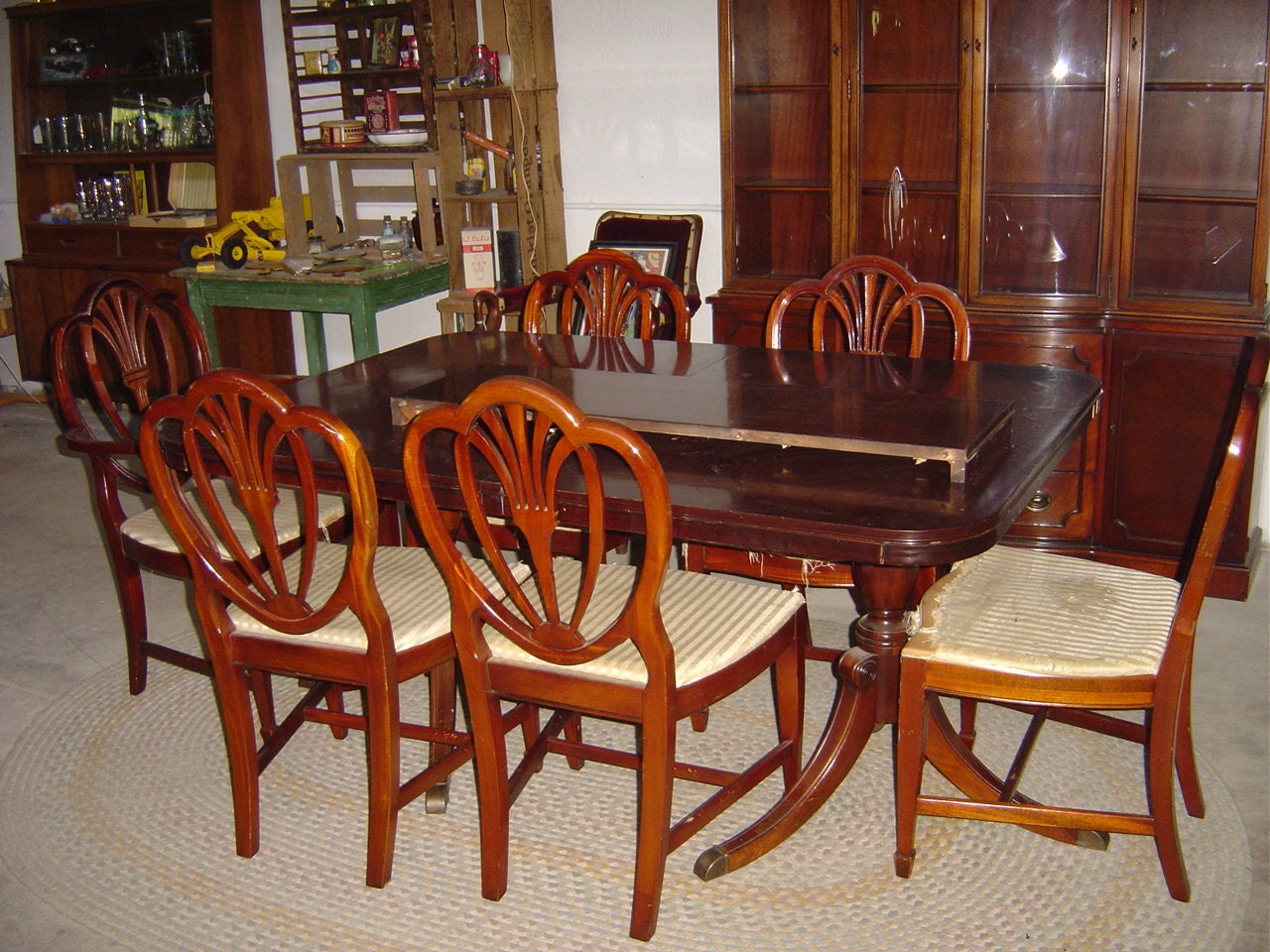 dining room table china hutch