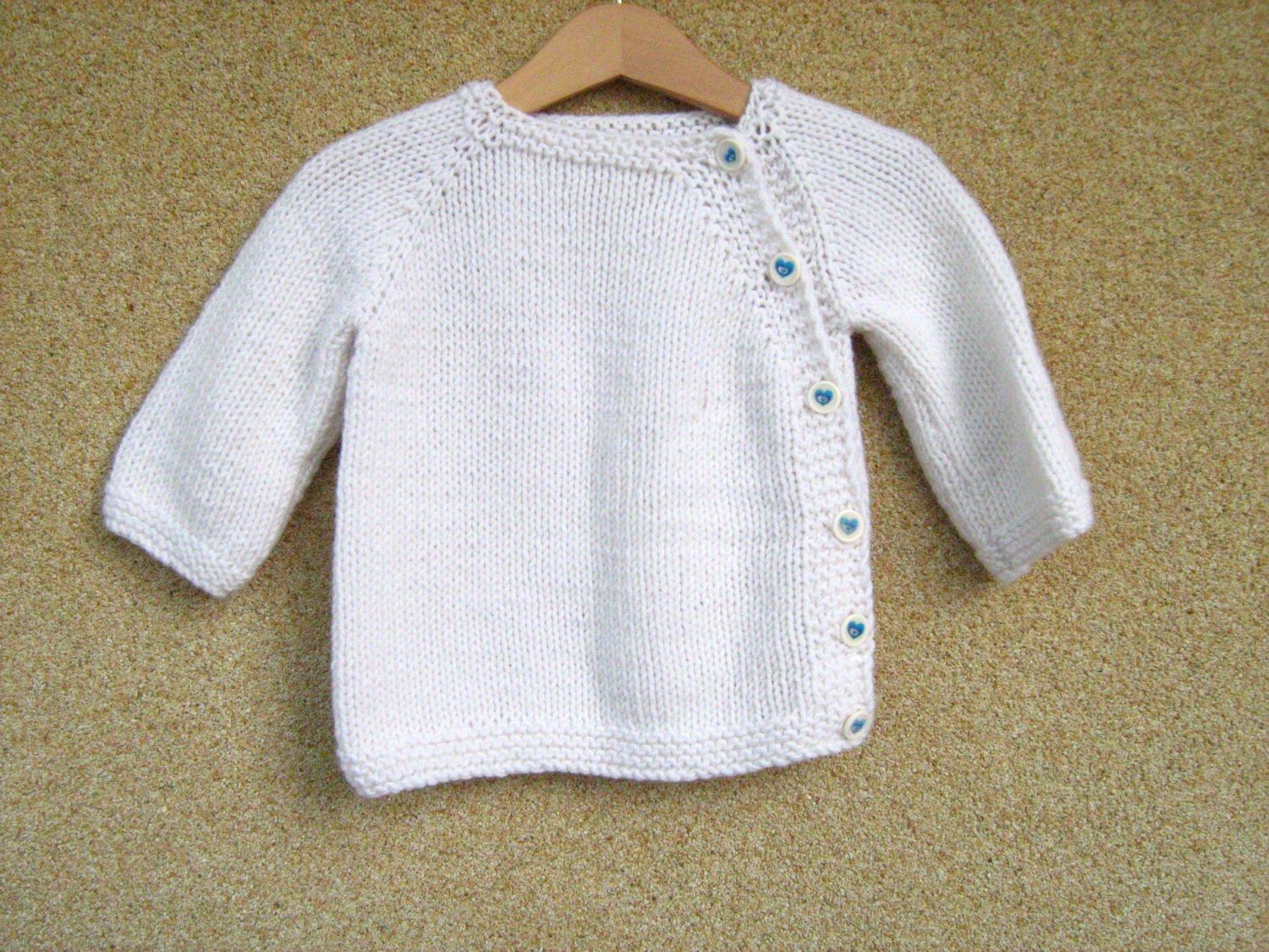 Baby Sweater. Off White Knit Baby Cardigan New By Atlasknitshop