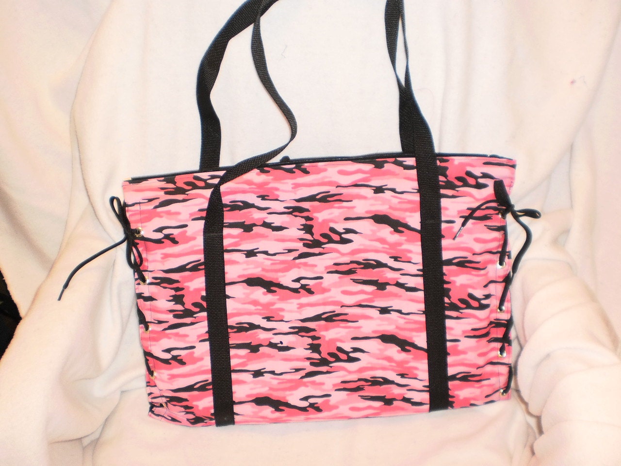 pink & black camo diaper bag by bagsbyjune on Etsy