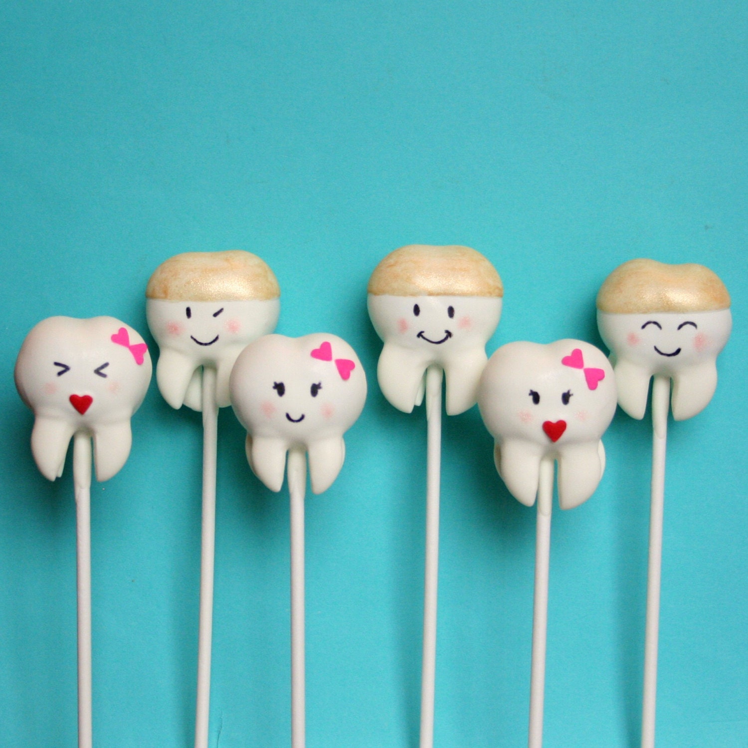 12 Sweet Teeth Cake Pops for Tooth Fairy, Dentist, Dental Hygienist, Graduation Party favor, Birthday gift