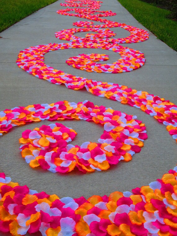 Silk Rose Petal Swirl Aisle Runner by PetaleDeRose on Etsy