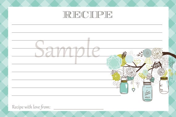 Rustic Mason Jar Tree Recipe Card - Printable Il_570xn