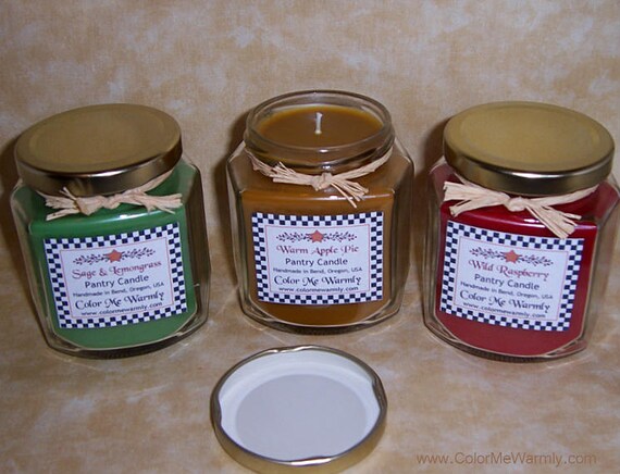 Jar Candles Oval Hexagon Jars 9 oz. size heavily by ColorMeWarmly