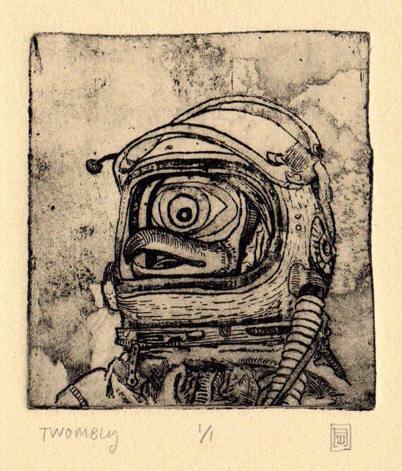 Hand drawn Copper Etching Intaglio Print Bone by AustinDodsonArt