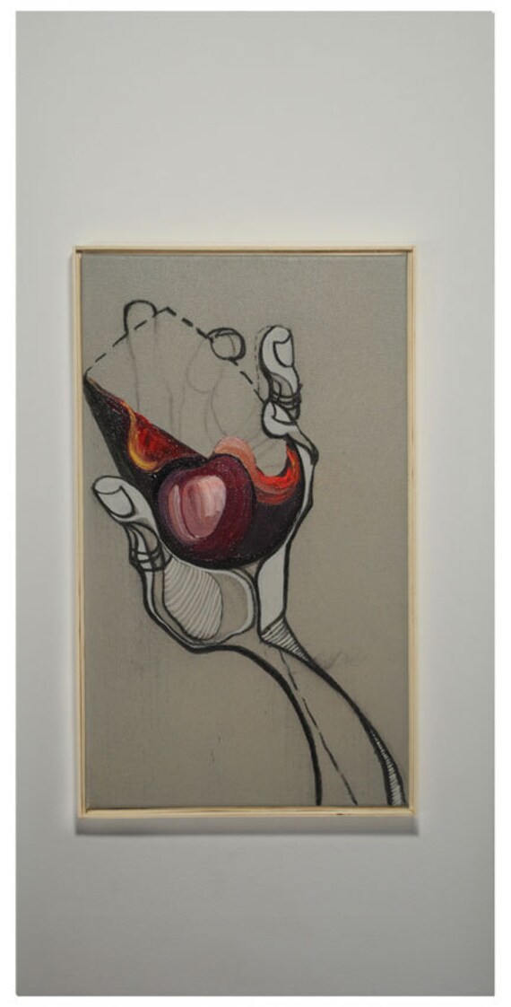 Items similar to Vine charcoal drawing on canvas. Affordable and