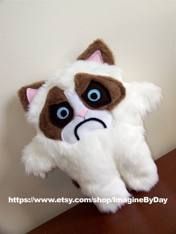 large grumpy cat stuffed animal