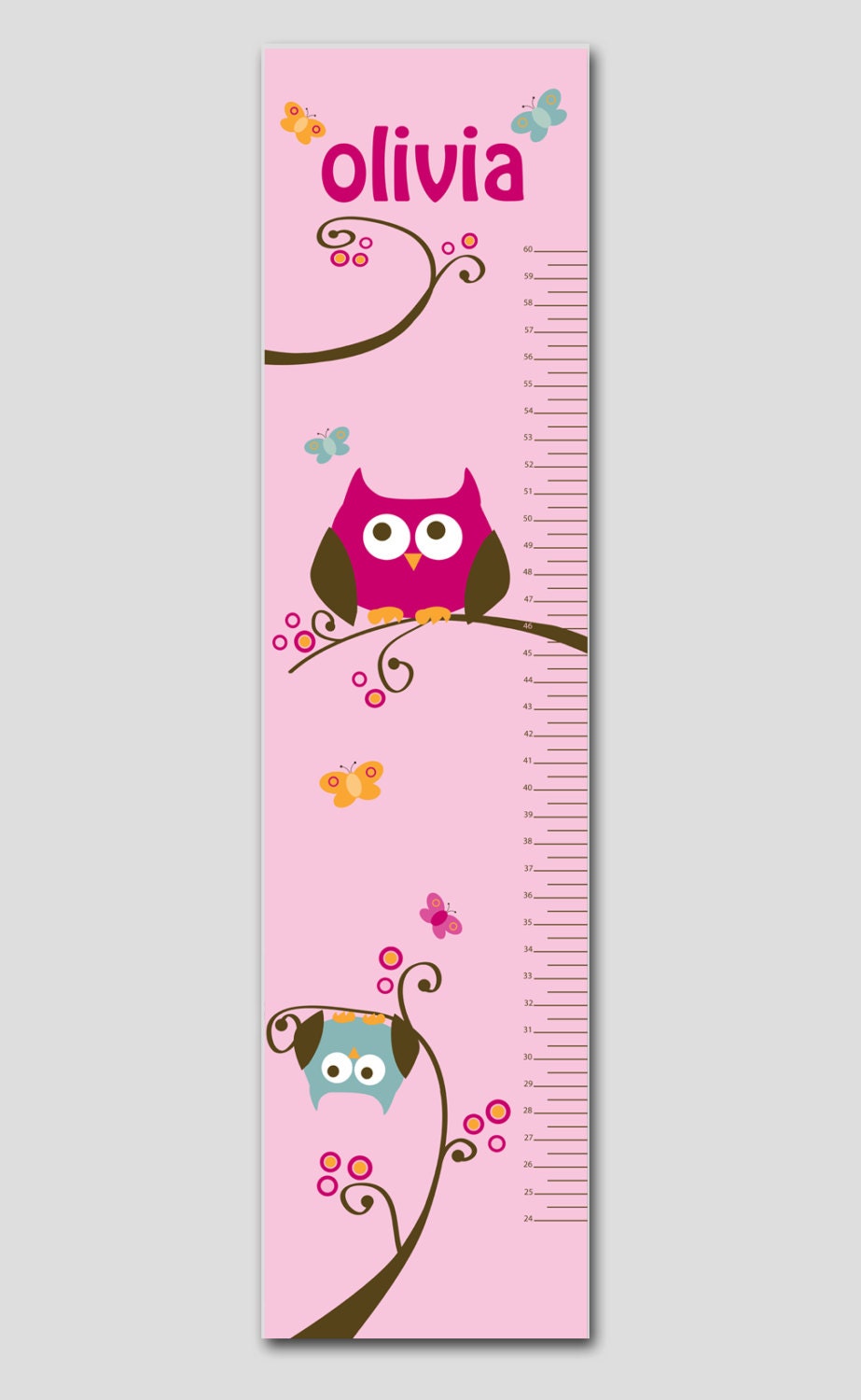 Printable Owl Growth Chart | items similar to personalized pink owl growth chart vinyl Printable Owl Growth Chart | items similar to personalized pink owl growth chart vinyl