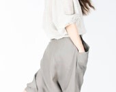 Linen skirt / Modern culottes / Wide Skirt Pants / for woman in Gray / Natural color from Fancy Flax - FancyFlax Linen skirt / Modern culottes / Wide Skirt Pants / for woman in Gray / Natural color from Fancy Flax - FancyFlax